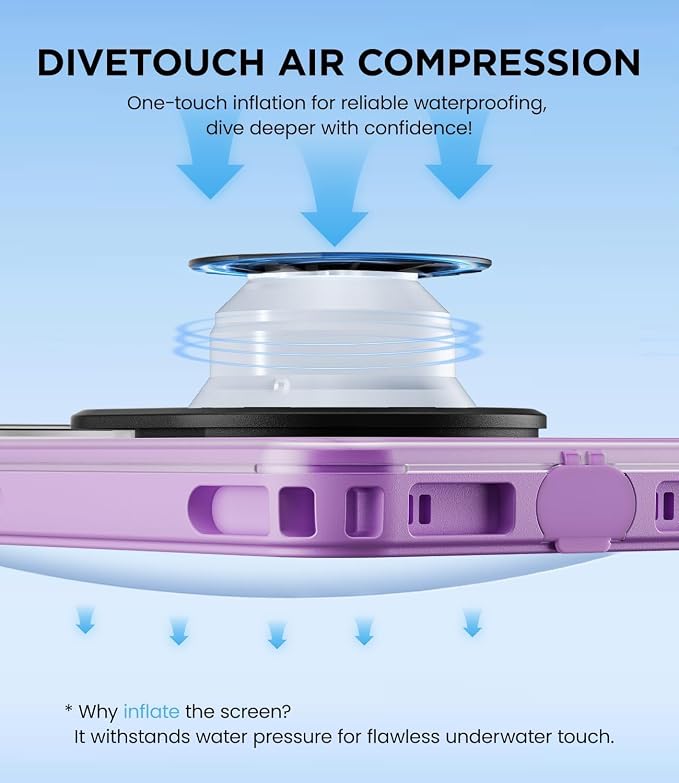 WIFORT Waterproof Phone Case with Lanyard, Underwater Phone Cases for Snorkeling/Diving/Swimming/Filming, IP68 Water Proof Touchscreen Case for All Cell Phones: iPhone/Samsung/Moto/Pixel - Purple
