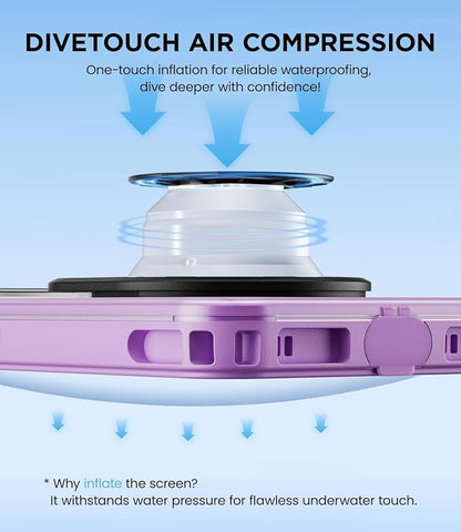 WIFORT Waterproof Phone Case with Lanyard, Underwater Phone Cases for Snorkeling/Diving/Swimming/Filming, IP68 Water Proof Touchscreen Case for All Cell Phones: iPhone/Samsung/Moto/Pixel - Purple