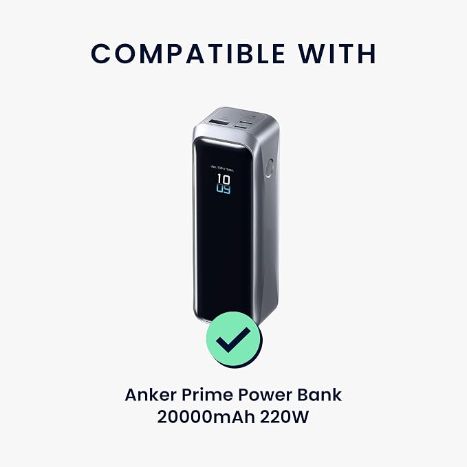 kwmobile Case Compatible with Anker Prime Power Bank 20000mAh 220W - Portable Powerbank Cover - External Battery Charger Bag, Shockproof - Grey