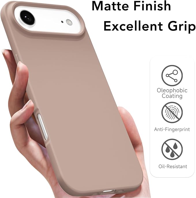 for iPhone 17 Air Case Silicone Compatible with Magsafe Case, Ultra Slim Thin Magnetic Phone Cases Mag Safe, Cute Soft Rubber Gel TPU Matte Plain Wireless Charging Cover for Women, Brown