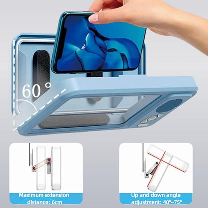 Shower Phone Holder with Speaker,Waterproof Phone Holder for Shower - Built-in Wireless Bluetooth Speaker,360° Rotation Ipx4 Waterproof, Enhanced Sound, for Bathroom, Shower Wall (White)