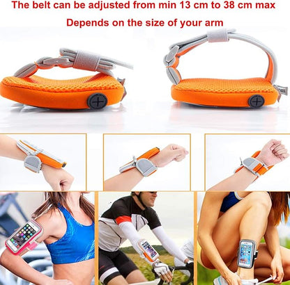 LENPOW Multifunctional Outdoor Sports Armband Sweatproof Running Armbag Casual Arm Package Bag Gym Fitness Cell Phone Bag Key Holder for iPhone 17 16 15 14 13 Pro MAX Plus Samsung Galaxy Note S25 S24