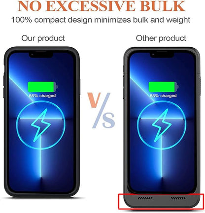 Battery Case for iPhone 13 Pro Max,Upgraded 12000mAh Portable Protective Charging Case with Wireless Charging Compatible for iPhone 13 Pro Max (6.7 inch) Battery Pack Charger Case with Carplay (Black)