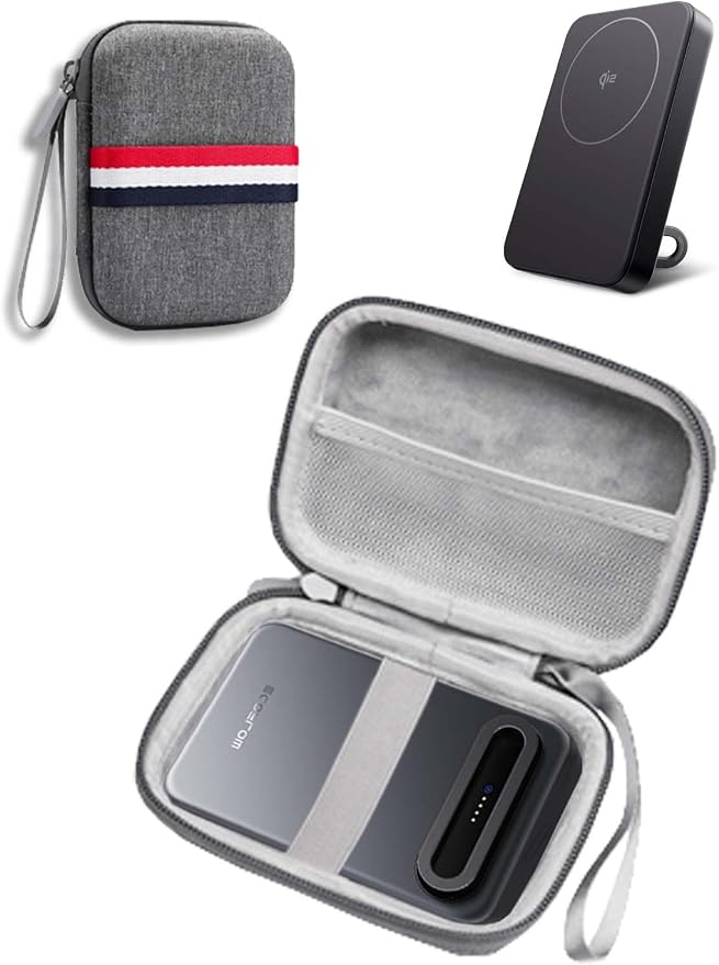 Case for EF ECOFLOW Rapid 10,000mAh,NOUKAJU Power Bank Protective Case,Portable Travel Carrying Protective Storage Case,Shock-Proof,Dust-Proof,Storage Box for EF ECOFLOW 10,000mAh Power Bank(Grey)