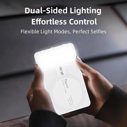 Magnetic Phone Light - 3 Color Temperature, 160 LED Selfie Light with Clip for Phone, Camera, Laptop, iPad, 3000mAh Portable Video Light for Tattoo/TikTok/Vlog/Zoom Calls/Makeup (White)