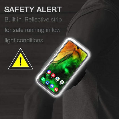 Galaxy A56 A55 A54 Armband, JEMACHE Water Resistant Gym Running Workouts Arm Band for Samsung Galaxy A52 A53 A54 A55 A56 with Key Holder (Black)
