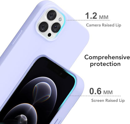 for iPhone 12/12 Pro Case Silicone Compatible with Magsafe Case, Ultra Slim Thin Magnetic Phone Cases Mag Safe, Cute Soft Rubber Gel Matte Wireless Charging Cover for Women, Purple Lavender