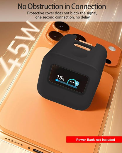 Silicone Case for Anker Nano 45W Type C Charger,Soft Silicone Protective Cover for USB C Charger Block,Shockproof,Fall-Resistant,Black