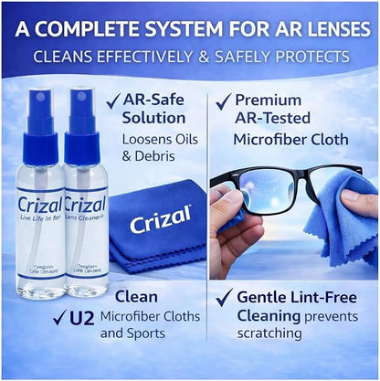 Eyeglass Lens Cleaning Solution – 2 Pack – Safe for AR-Coated Lenses – Designed & Tested by the AR Coating Experts