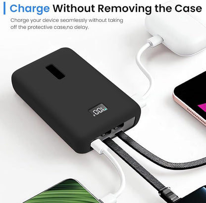 for Anker Zolo Power Bank 2025 Case,Silicone Protective Cover for Anker (20,000mAh 45W/30W) A1689/A1681,Shockproof Bumper with Charge-Through Design,Portable Travel Case,Black