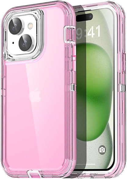 AICase for iPhone 15 Case Clear 3 in 1 Heavy Duty Drop Protection Full Body Rugged Shockproof/Dust Proof 3-Layer Military Protective Tough Durable Cover for iPhone 15 6.1"_2