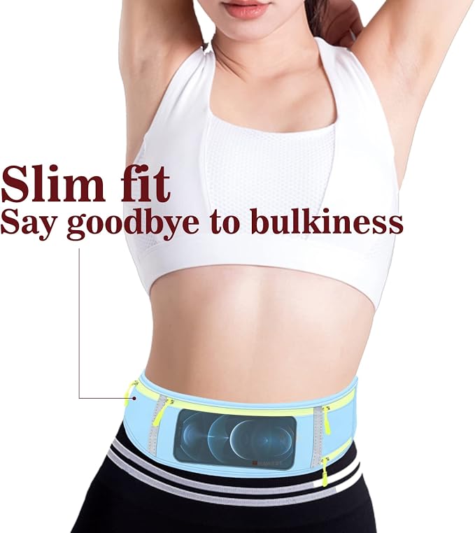 Running Fanny Pack Waist Bag Phone Holder Belt with Water Bottle Holder Suitable for Runner Cycling Hiking Accessories for iPhone 12 Plus Samsung Galaxy etc.