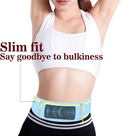 Running Fanny Pack Waist Bag Phone Holder Belt with Water Bottle Holder Suitable for Runner Cycling Hiking Accessories for iPhone 12 Plus Samsung Galaxy etc.