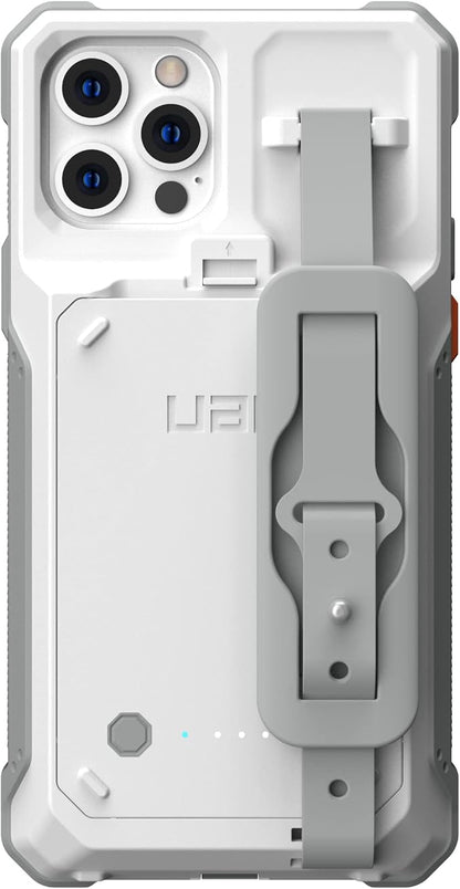 URBAN ARMOR GEAR UAG Battery Case Compatible with iPhone 12/12 Pro Workflow White/Gray, 3000mAh Quick Charging Rugged Protective Cover with Rechargeable Battery & Built-in Hand Strap