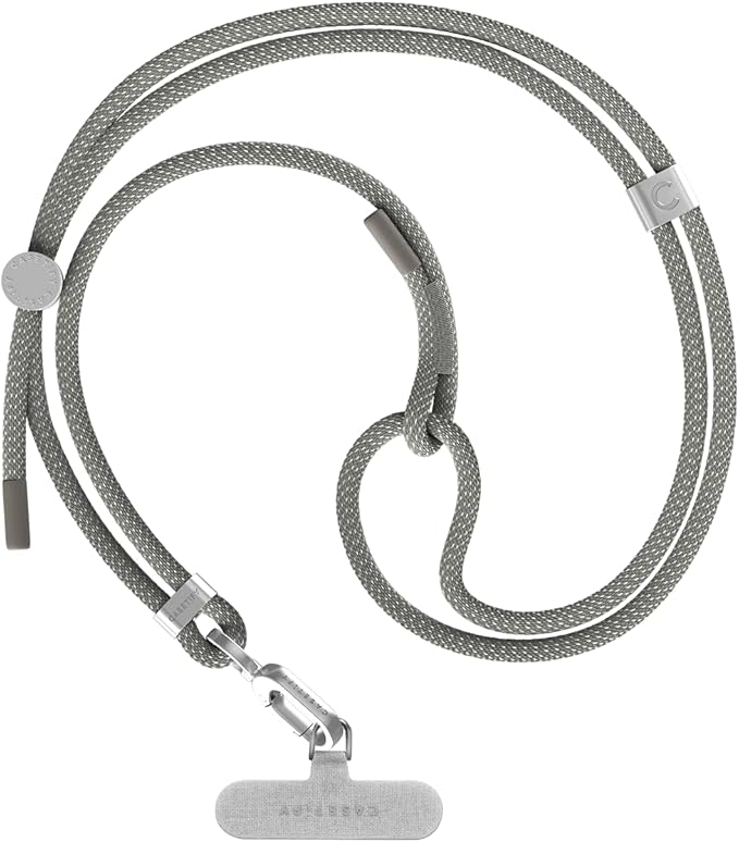 CASETiFY 6mm Rope Cross Body Strap with Card - Flecked Slate Grey