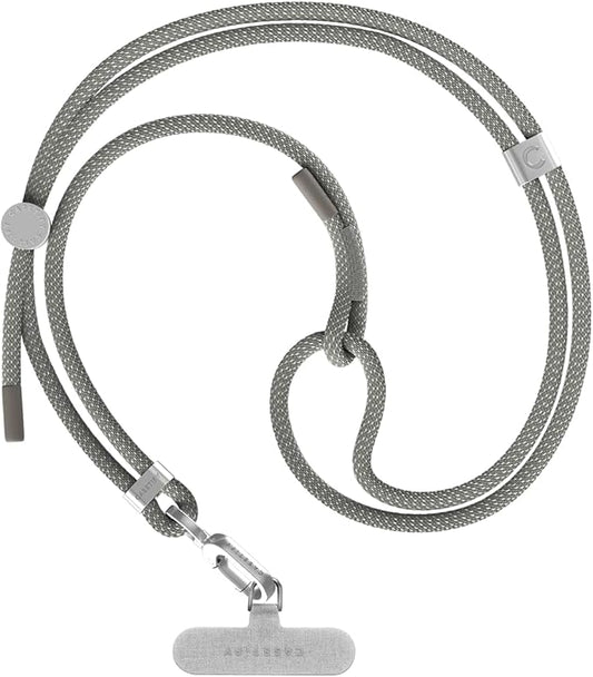 CASETiFY 6mm Rope Cross Body Strap with Card - Flecked Slate Grey