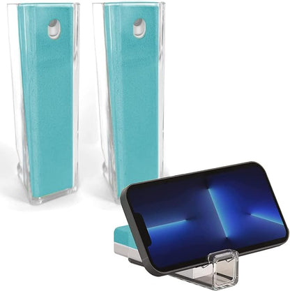 2 eDealz All in One Screen Cleaning Sprays with Microfiber and Phone Stand.Cleans and Removes Oil and Dirt from Smartphones, Tablets, LCD, LED Laptop, TV Screens and More (Blue)