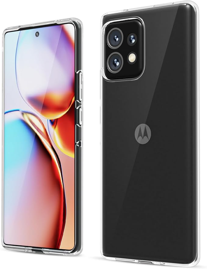 oakxco for Motorola Moto Edge Plus 2023 Case Silicone, Thin Slim Grip Soft Rubber Gel Protective Phone Case for Women, Matte Plain Solid Color Aesthetic Cute Girly Case with Camera Cover, Clear