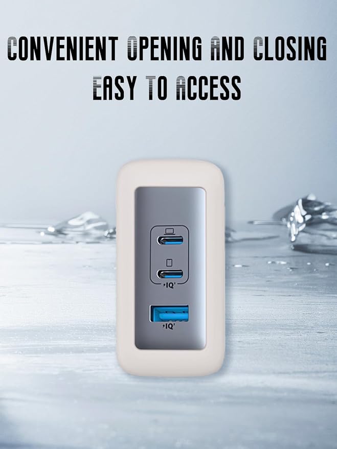 Case for Anker Nano 100W USB-C Charger (Model: A2145), Kids-Friendly Soft Silicone Protective Cover, Shockproof, Waterproof (Gray)