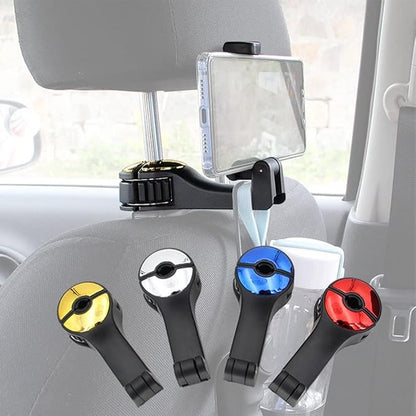 Car Headrest Hook Phone Car Holder Car Hanger for A4 B6 Seat Back Hanger Storage Hook Phone Holder Auto Fastener Clip (Blue)