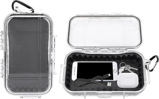 Waterproof Dry Box Protective Case, IP67 Water Resistant Portable Micro Case Watertight Storage Box for Phones, Knives, Wallets, Watches