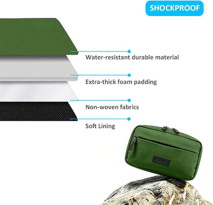 GOX Cable Organizer Travel Case, Water Resistant Electronic Accessories Pouch, All-in-One Versatile Tech Storage Bag for Charger, Cord, Phone, Hard Drive & Power Bank (Green)