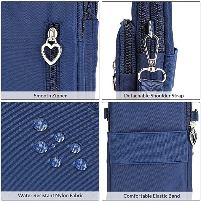 Women Crossbody Cell Phone Purse Wristband Sport Armband Wallet Bag Zipper Nylon Handbags