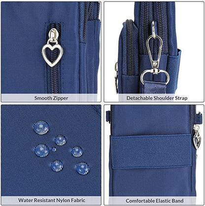 Women Crossbody Cell Phone Purse Wristband Sport Armband Wallet Bag Zipper Nylon Handbags