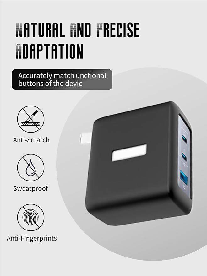Case for Anker Nano 100W USB-C Charger (Model: A2145), Kids-Friendly Soft Silicone Protective Cover, Shockproof, Waterproof (Black)