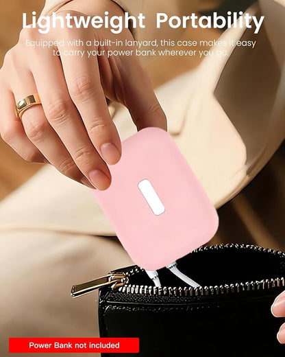 Silicone Case for TORRAS EasyGo Power Bank 45W 10000mAh,Full-Body Protective Cover for TORRAS Power Bank 45W,Precise Port Cutouts (Case Only) Pink