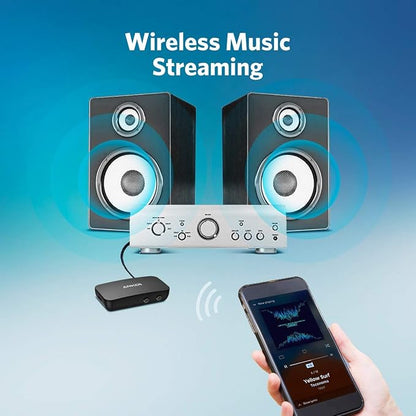 Anker Soundsync Bluetooth Receiver for Music Streaming with Bluetooth 5.0, Dual Device Connection, Handsfree Calls, 12-Hour Battery Life, for Car & Home Stereo - Signal Reception Only