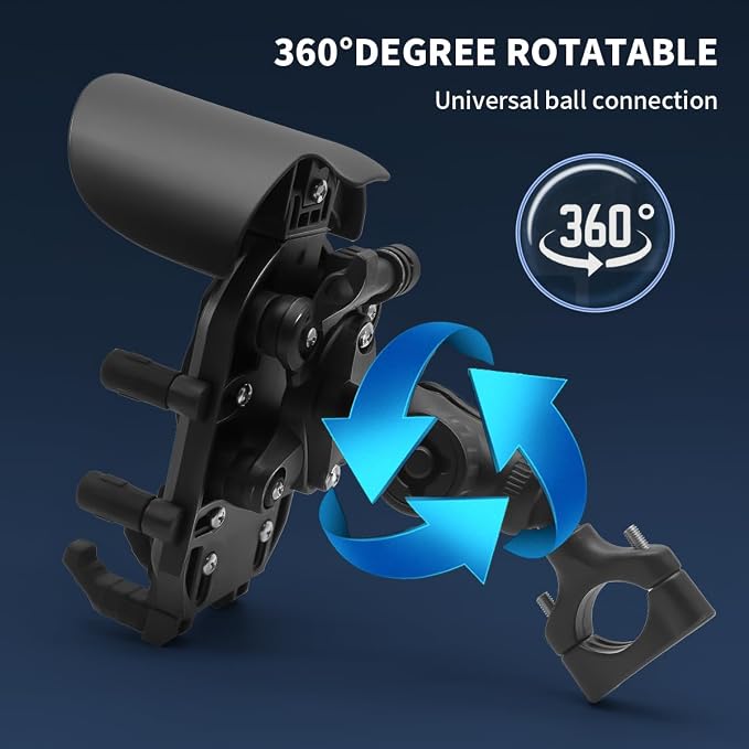 Motorcycle Phone Mount Holder - Sun Proof&Rain Proof&Vibration Proof&Anti Theft Phone Metal Stand is Suitable for Installing 4.7-7 Inch Phones On Motorcycles Bicycles Scooters and ATV Stands