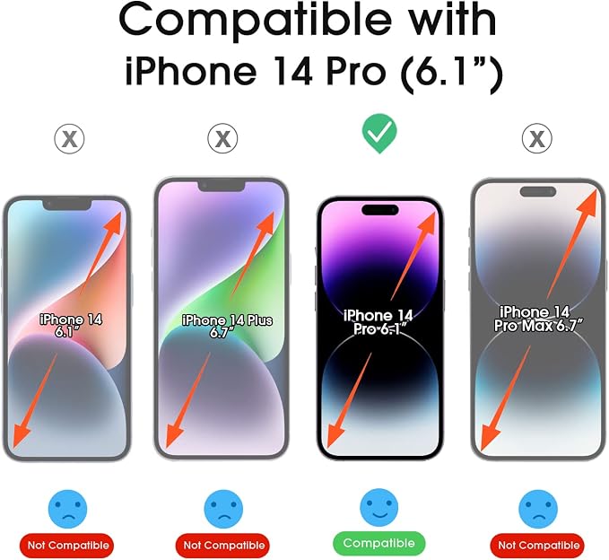 amFilm Easiest Installation OneTouch for iPhone 14 Pro [6.1 Inch] Screen Protector Tempered Glass, Auto-Alignment Tech, Bubble Free and Full Coverage Case Friendly, Anti-Scratch 2 Pack