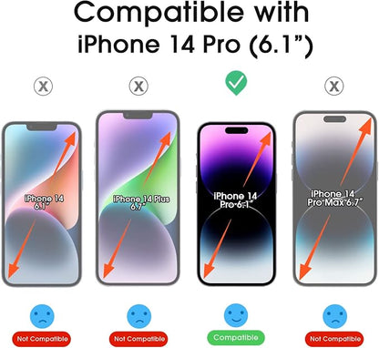 amFilm Easiest Installation OneTouch for iPhone 14 Pro [6.1 Inch] Screen Protector Tempered Glass, Auto-Alignment Tech, Bubble Free and Full Coverage Case Friendly, Anti-Scratch 2 Pack