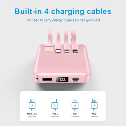 ummz Portable Charger with Built-in Cable,12000mAh 22.5W Fast Charging Small Power Bank,USB C Input/Output with Smart LED Display,External Battery Pack for iPhone,Tablet,Samsung