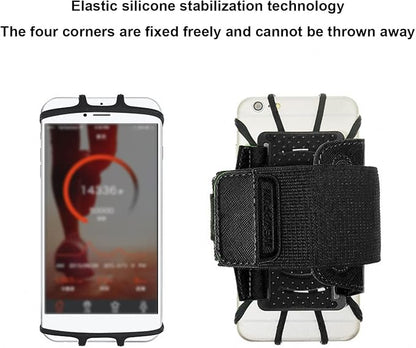 Running Armband 360°Rotatable for 4-6.7 Inch Mobile Phone, Rotatable Running Armband Cell Phone Holder for Running or Walking, Fits All 4-6.7 Inch Smartphones, Great for Hiking Biking Running(Black)