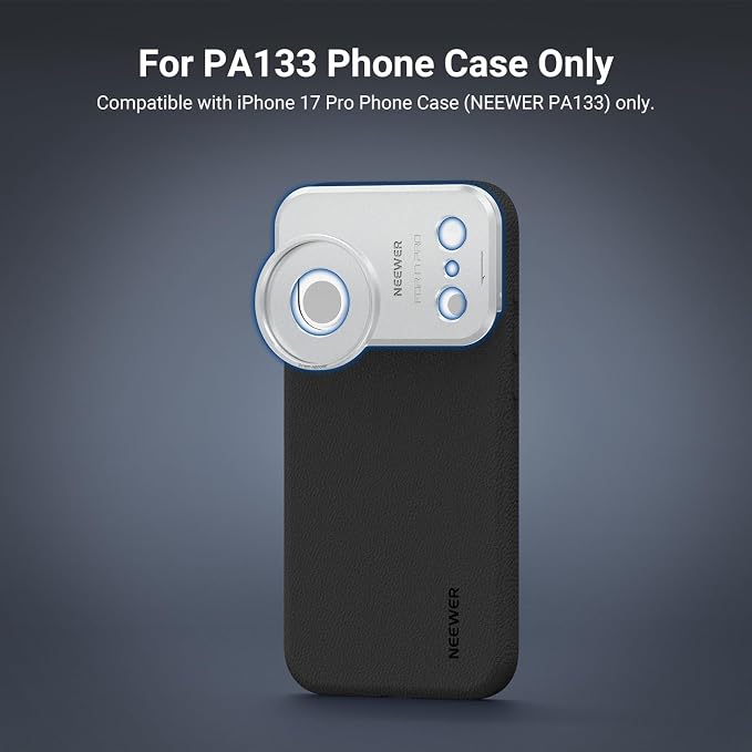 NEEWER 37mm Filter Lens Backplate for PA133 Phone Case Only, Quick Release Video Rig Mobile Photography Accessories Compatible with iPhone 17 Pro Beastgrip, PA173 (Silver)