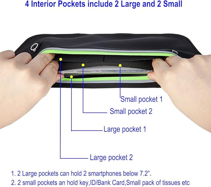 Running Belt,Slim Running Fanny Pack Waterproof Runner Workout Exercise Phone Waist Pack Belt Pouch Bags for Women Men iphone Gym