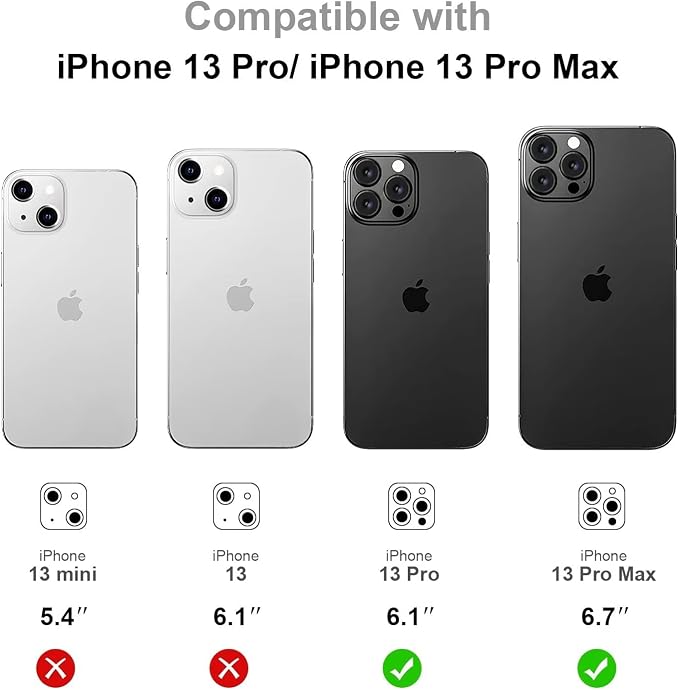 Jeluse [3X2 Pack Designed for iPhone 13 Pro/iPhone 13 Pro Max Camera Lens Protector, 9H Tempered Glass Screen Protector Cover [Alignment Kit Eazy installation] Metal Individual Ring