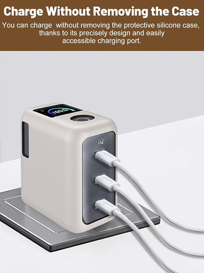 Silicone Protective Case for Anker Prime 160W USB-C Charger , Full-Body Protective Cover with Precise Cutouts, Shockproof Dustproof Charging Block Protector Sleeve & Scratch-Resistant Sleeve (Grey)