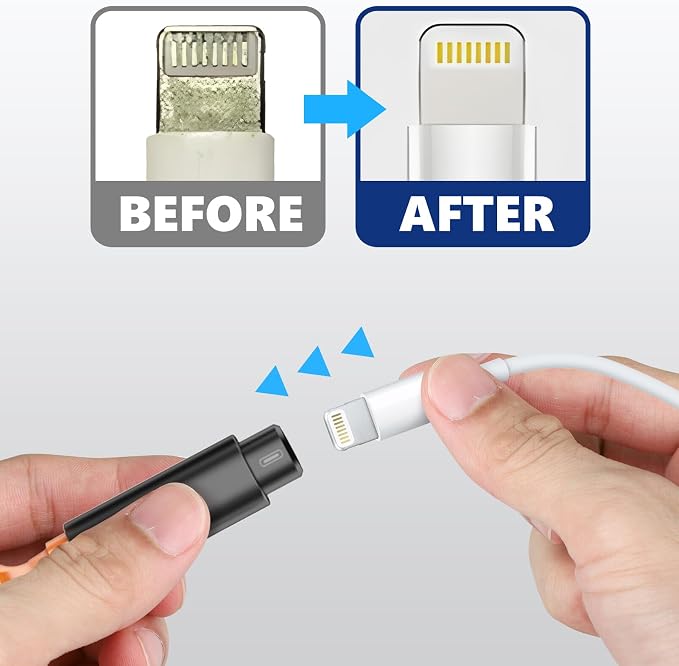 for iPhone Cleaning Kit, Cleaner Kit for AirPod, iPhone Cleaner Charging Port Cleaning, Portable Cell Phone Repair Restore Tool for iPad Lightning Charger Cables Connectors Electronic Devices
