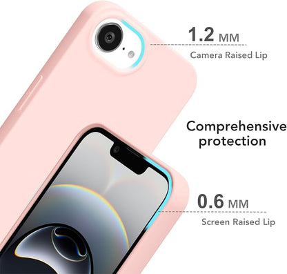 for iPhone 17e 16e Case Silicone Compatible with Magsafe Case, Ultra Slim Thin Magnetic Phone Cases Mag Safe, Cute Soft Rubber Gel TPU Matte Plain Wireless Charging Cover for Women, Light Pink