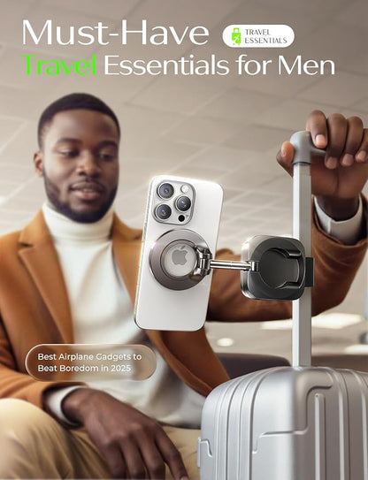 LISEN Airplane Travel Essentials for Women Men Magnetic Phone Stand Holder for Desk Phone Mount MagSafe Travel Accessories Flying Long Flight Airplane Gadgets Gifts for Men