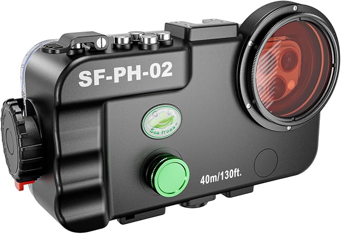 Seafrogs SF-PH-02 Underwater Phone Housing Case Compatible with iPhone 17/16/15, 40M/130ft Waterproof, Vacuum Pump System (Black)