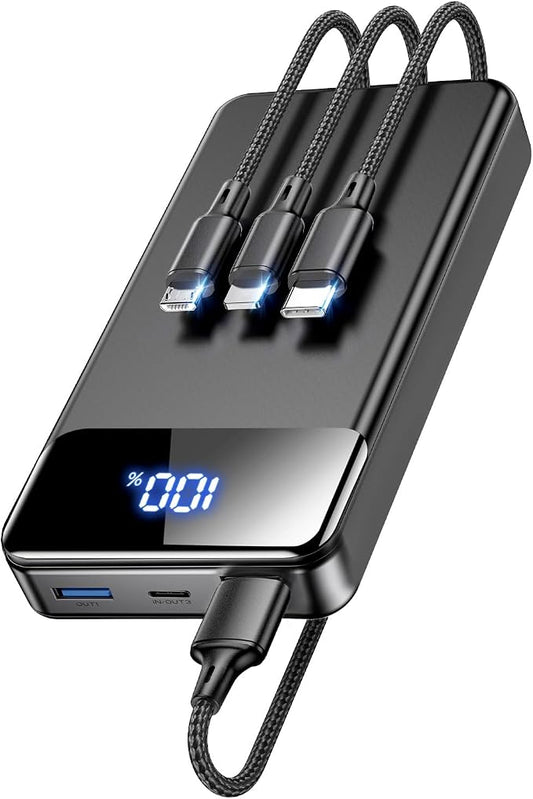 LILIO Portable Charger Power Bank，60,000mAh Battery Pack, 22.5W Power Bank Fast Charging with USB Cable, Phone Charger for iPhone 17/16/15/14/13 All Series/Samsung/Android, Camping Essentials, Black