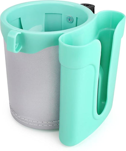 Accmor 3-in-1 Bike Cup Holder with Cell Phone Keys Holder, Bike Water Bottle Holders, Universal Bar Drink Cup Can Holder for Bicycles, Motorcycles, Scooters, Grey Green