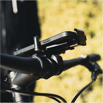 LEZYNE Lightweight Durable CNC-Machined Aluminum Phone Mount/Holder for Bikes | Non-Slip Composite, Spring-Loaded Latches, Adjustable Side Posts - 192.5mm, 90.4mm, 66mm