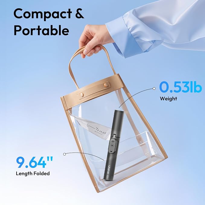 ULANZI Phone Tripod, SK26 40" Portable Selfie Stick for iPhone, 2 in 1 Adjustable Tripod with Bluetooth Remote Cold Shoe Mount, Portable Phone Stand Lightweight for Travel Photo Video Stream Vlog