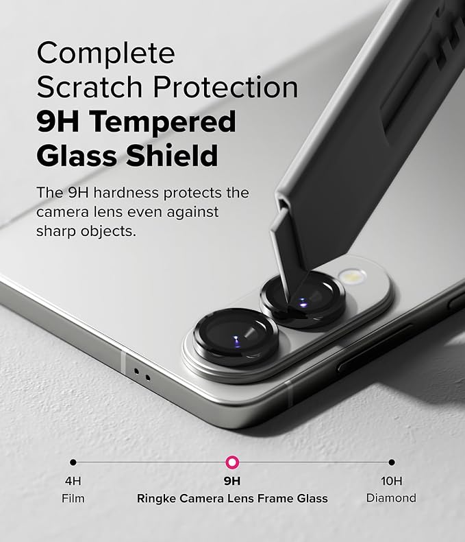 Ringke Camera Lens Frame Glass [Individual Lens Covers] Compatible with Samsung Galaxy S25 Edge Camera Lens Protector, Tempered Glass Covers and Aluminum Alloy Frames