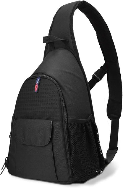 DSLR Camera Bag Waterproof Camera Sling Backpack with Rain Cover Outdoor Travel Backpack Camera Bag Case for Laptop Canon Nikon Sony Pentax DSLR Cameras,Lens,Tripod and Accessories (Black)
